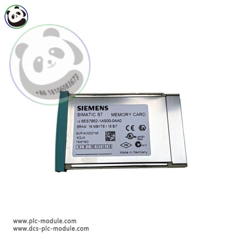 SIEMENS 6ES7952-1AS00-0AA0 Memory RAM Card for Industrial Control, Compact Design, High Performance